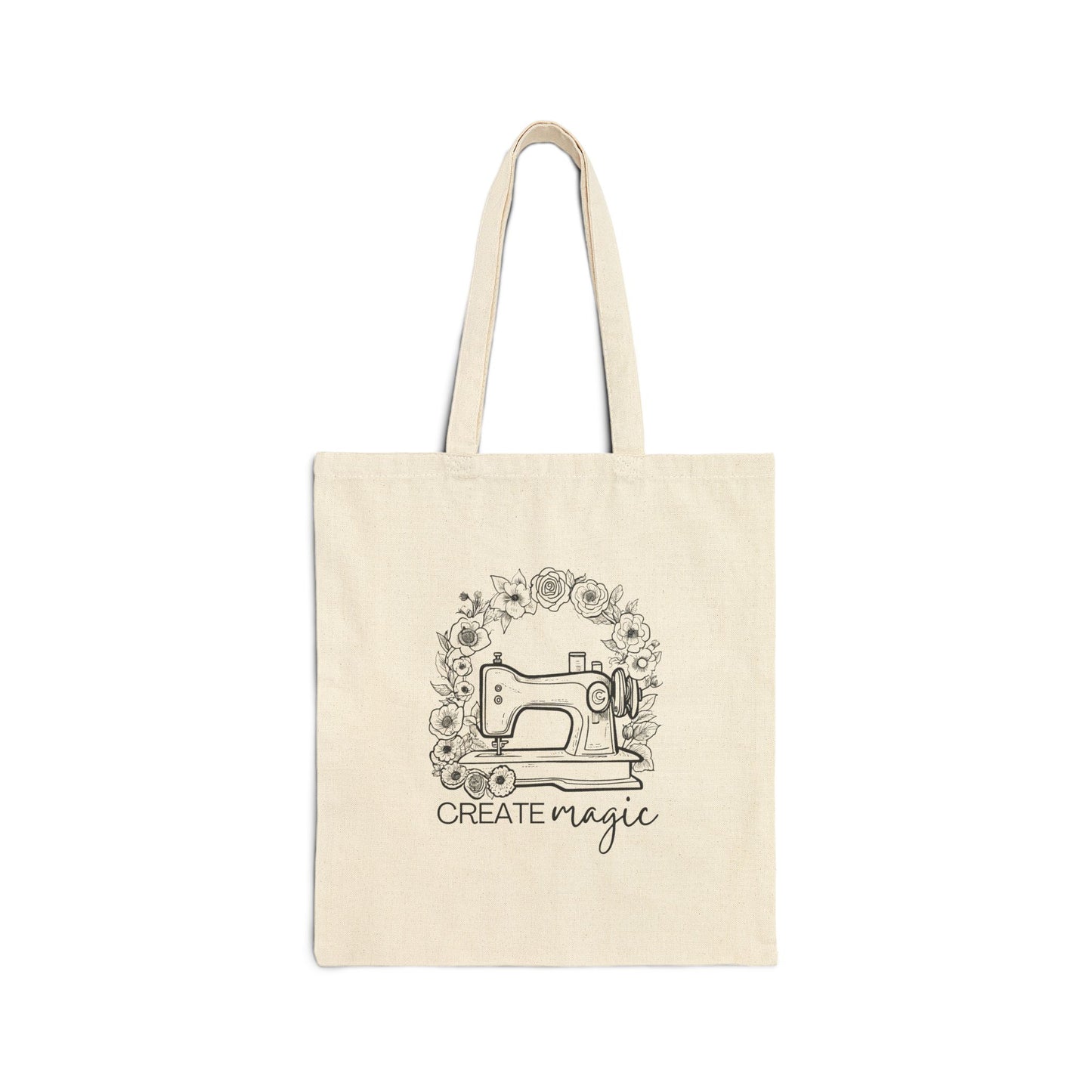 Create Magic Sewing Tote Bag - Eco-Friendly Cotton Canvas for Crafters & Creatives