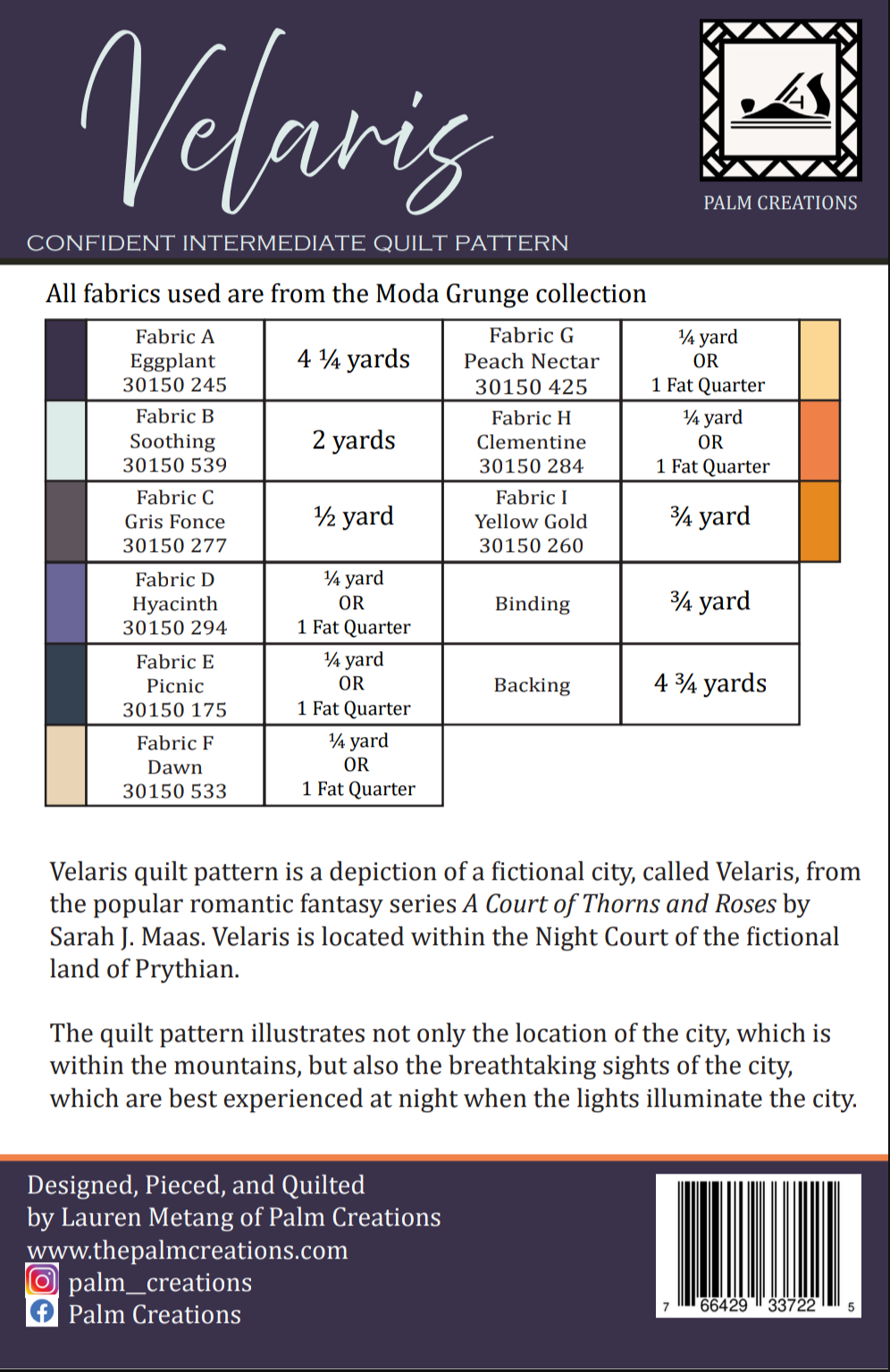 Velaris Paper Quilt Pattern