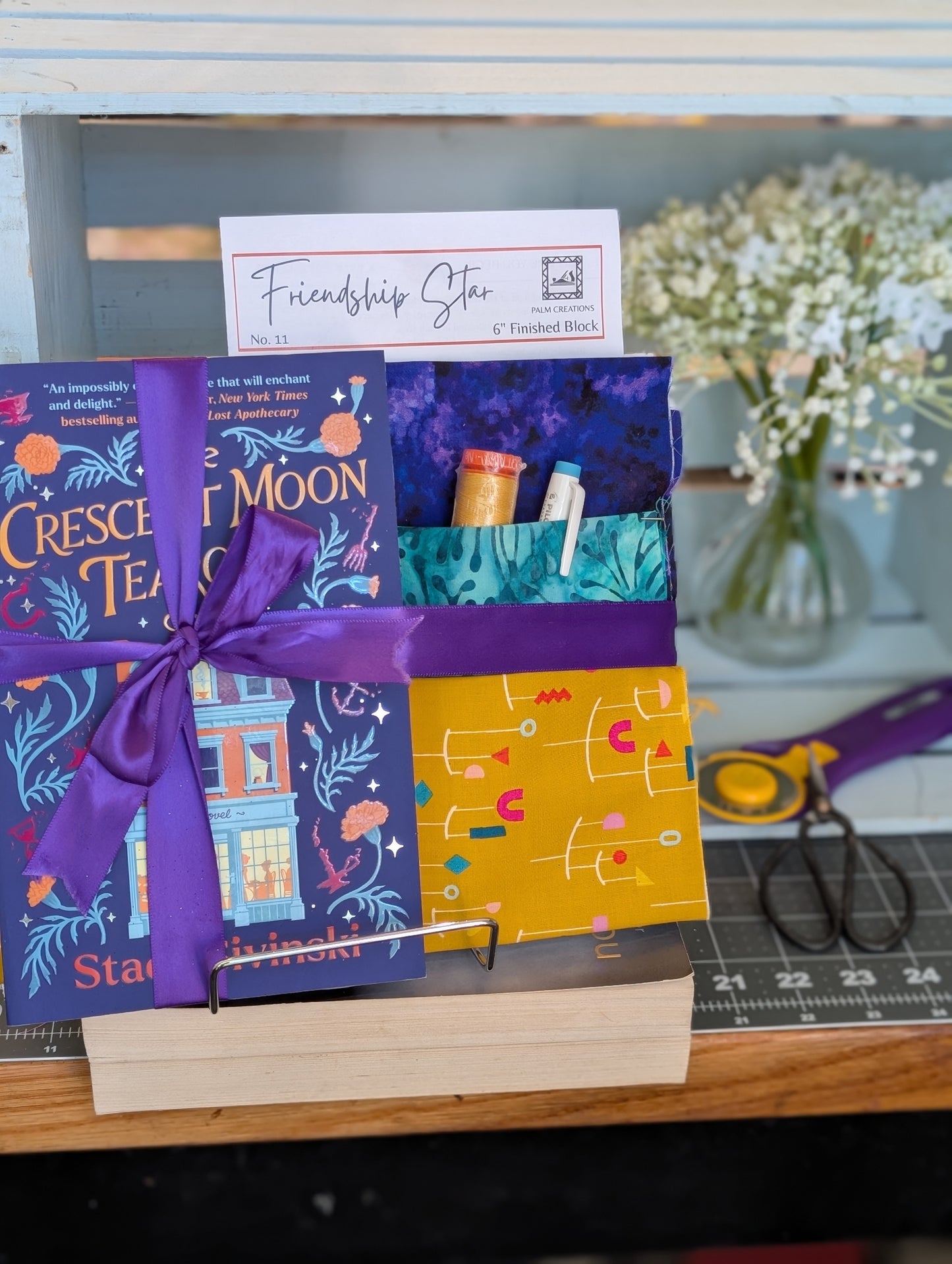Book and Quilt Block Kit- The Crescent Moon Tearoom by Stacy Savinski