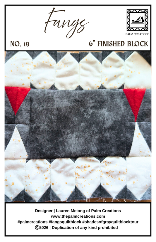 Fangs Quilt Block PDF Pattern