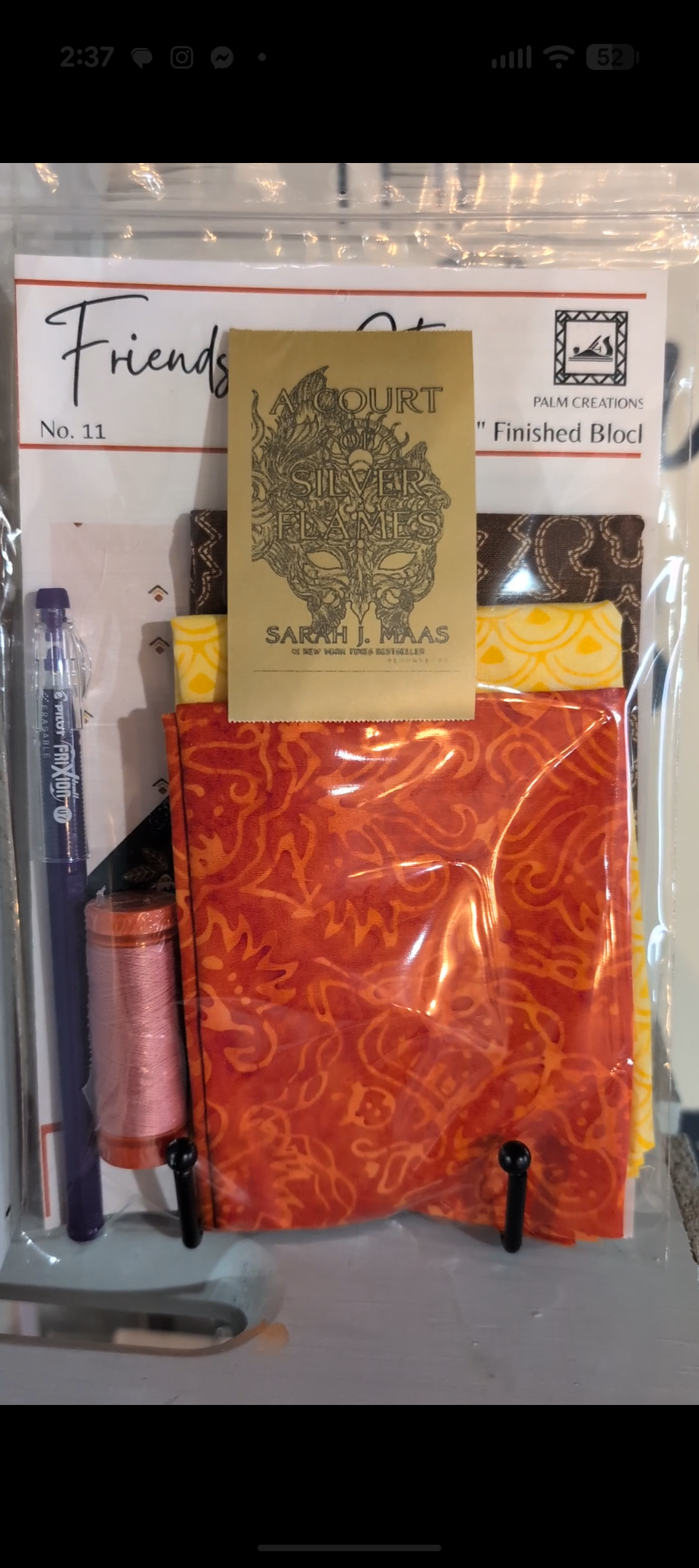 Books and Blocks Quilt Block Kit- A Court of Silver Flames