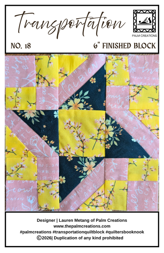 Transportation Quilt Block Paper Pattern