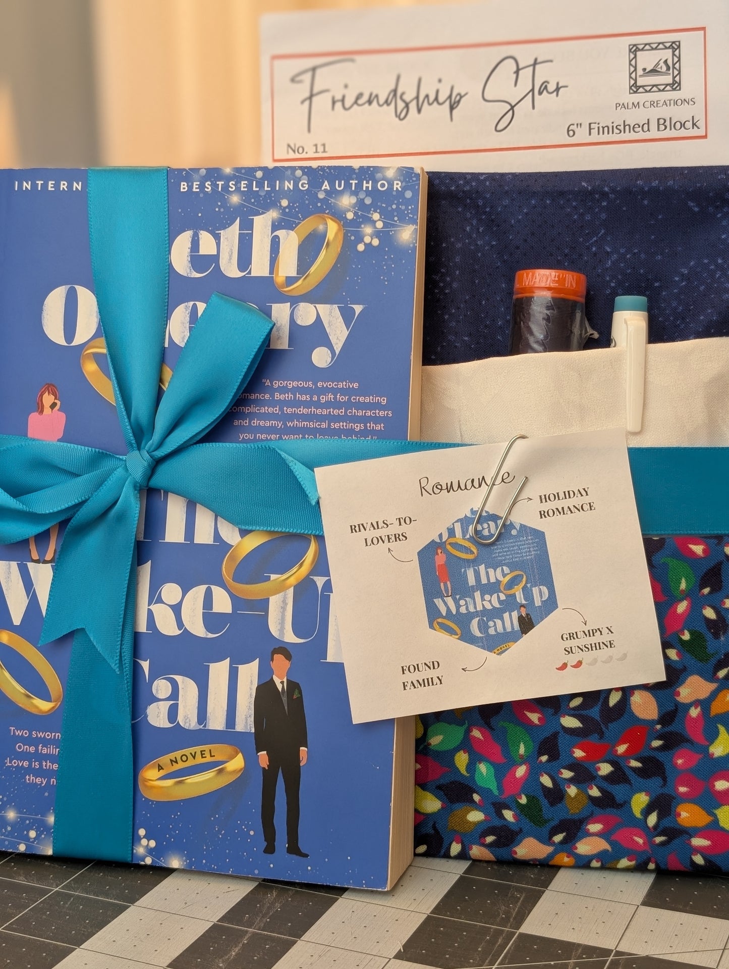Book and Quilt Block Kit- The Wake Up Call by Beth O'Leary