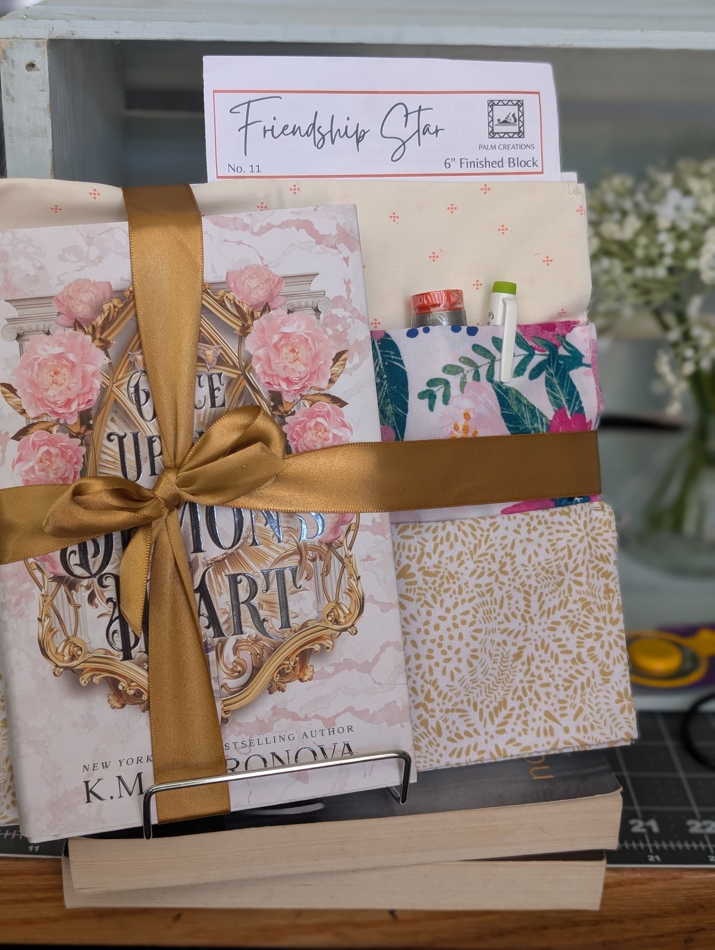 Book and Quilt Block Bundle- Once Upon a Demon's Heart by K.M. Moronova