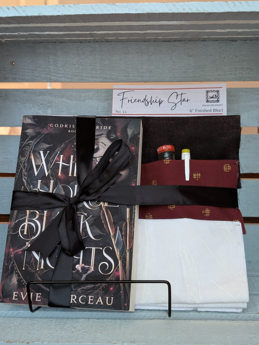 Book and Quilt Block Bundle- White Horse Black Nights by Evie Marceau