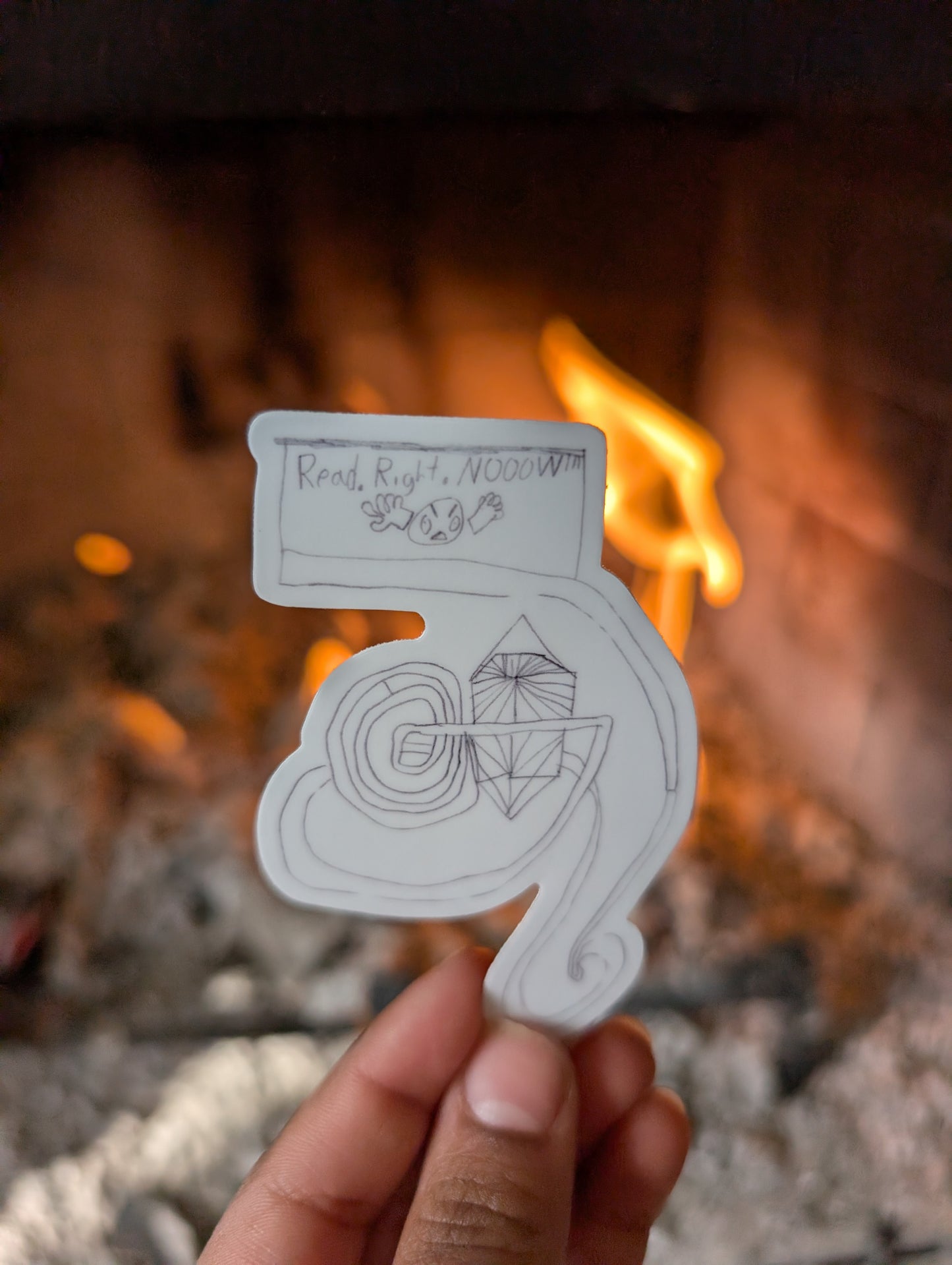 Read. Right. Now!!! Hand Drawn Sticker