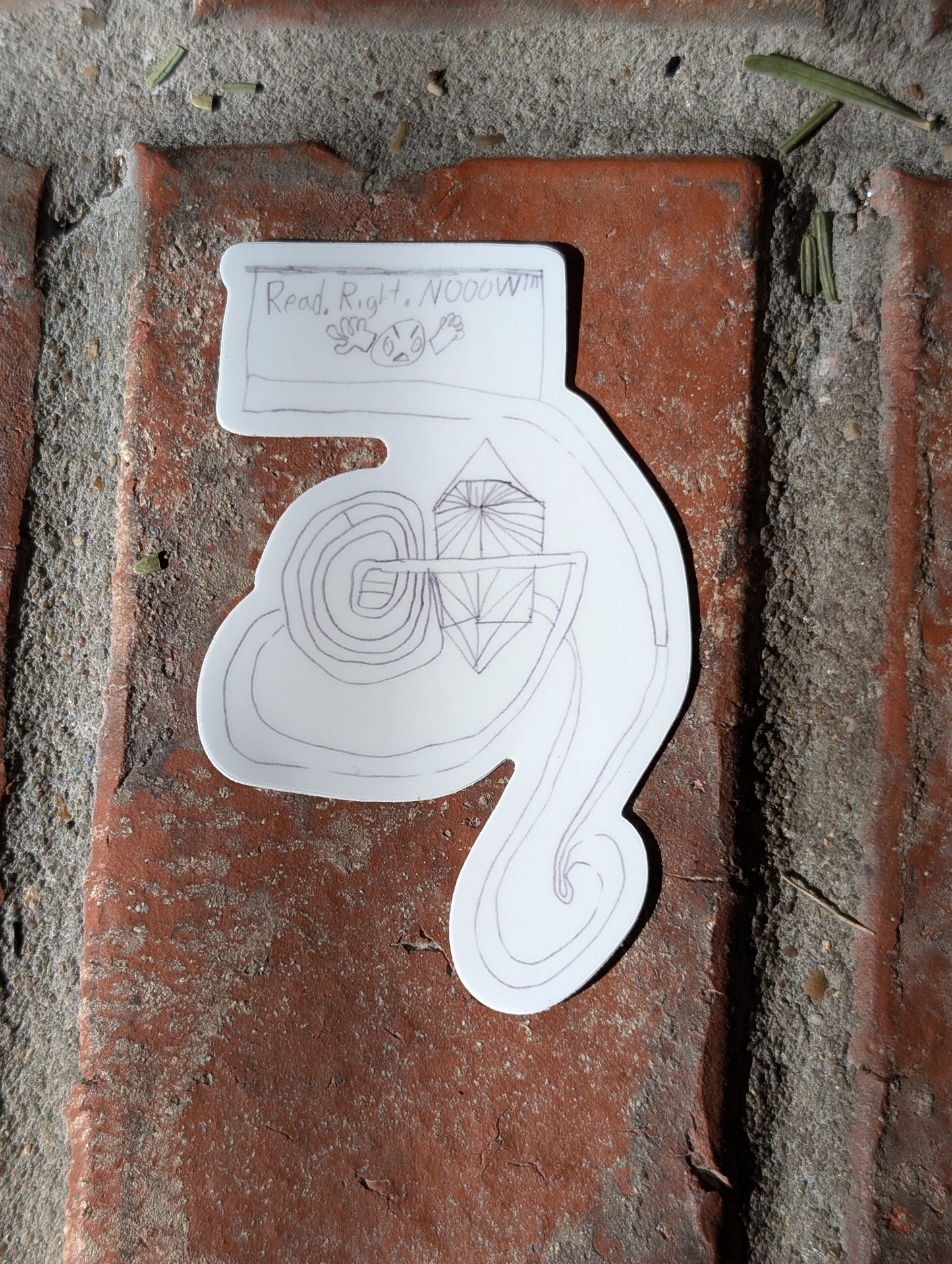 Read. Right. Now!!! Hand Drawn Sticker