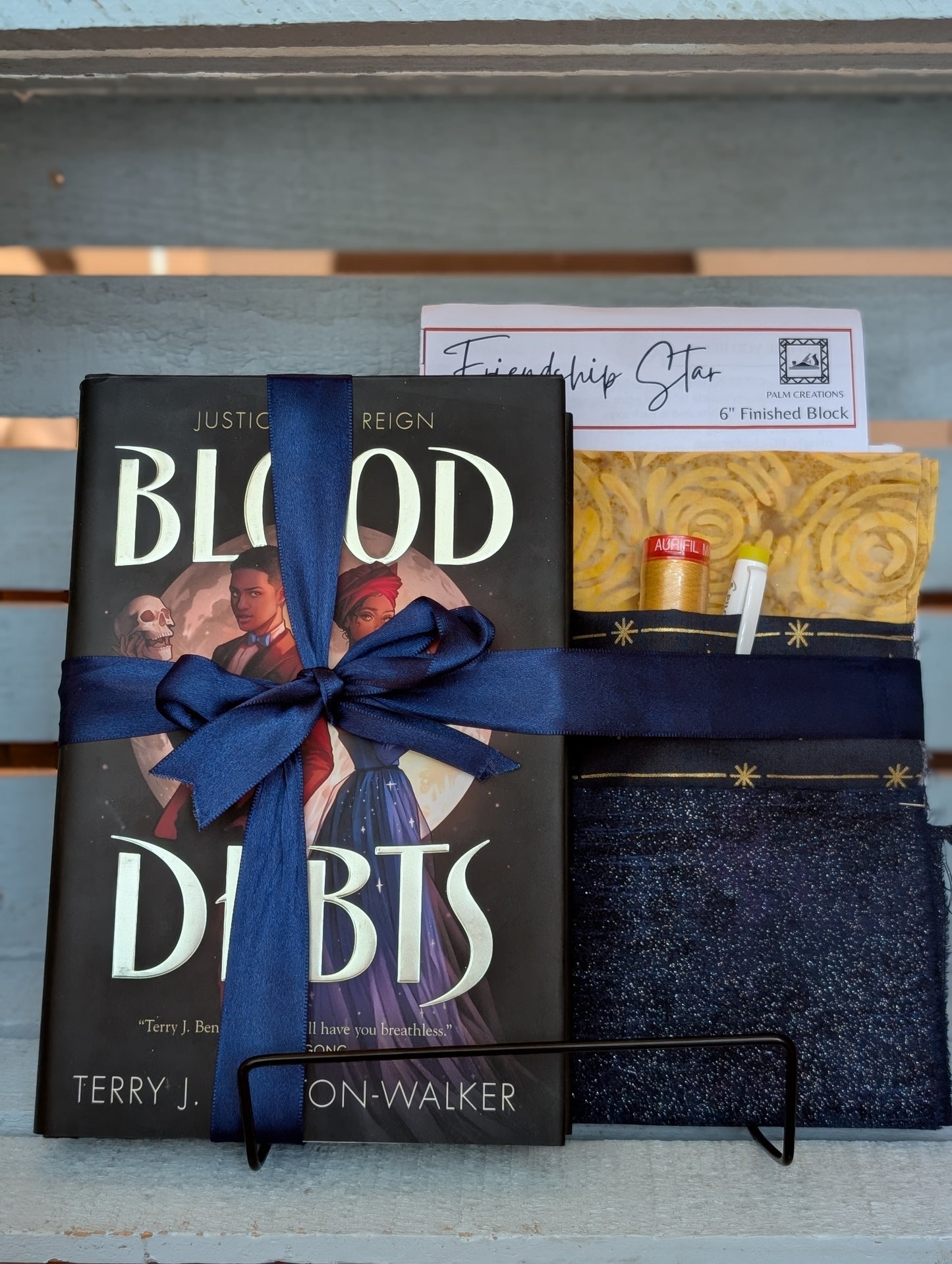 Book and Quilt Block Bundle- Blood Debts by Terry J. Benton-Walker