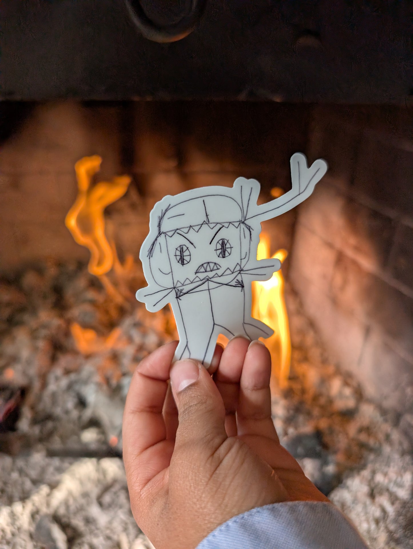 Stackable Brick Figure Hand Drawn Sticker