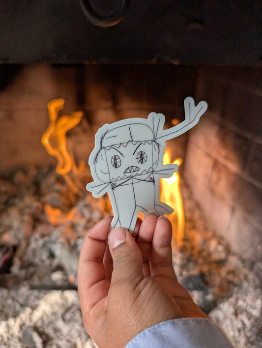 Stackable Brick Figure Hand Drawn Sticker