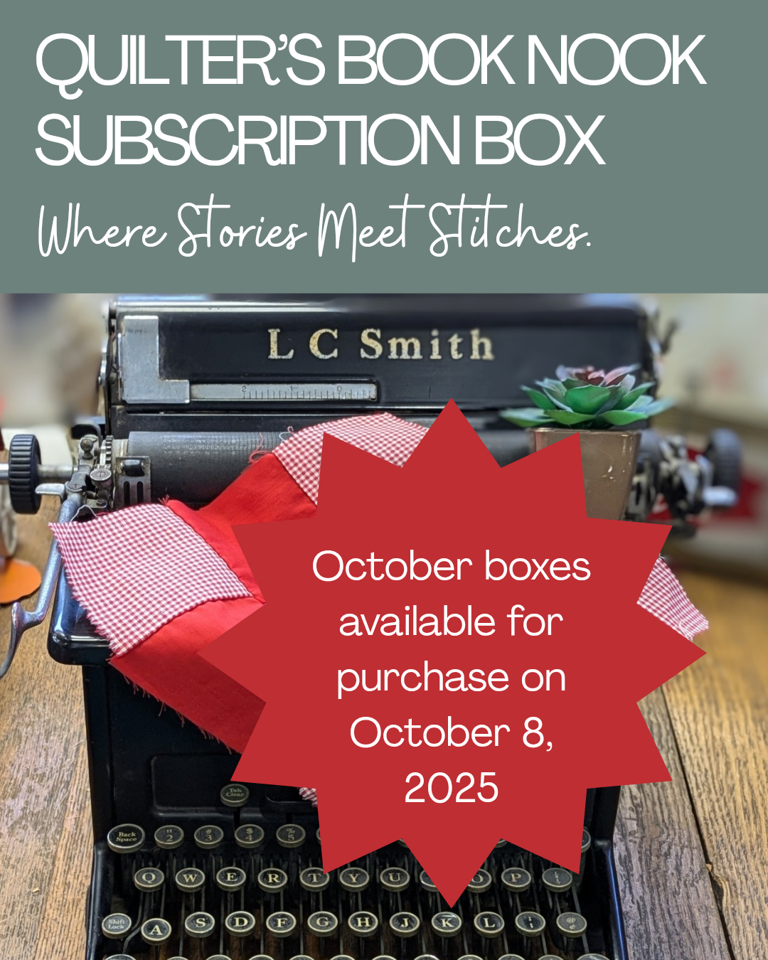 Hardcover Quilter's Book Nook Subscription Box (Monthly)