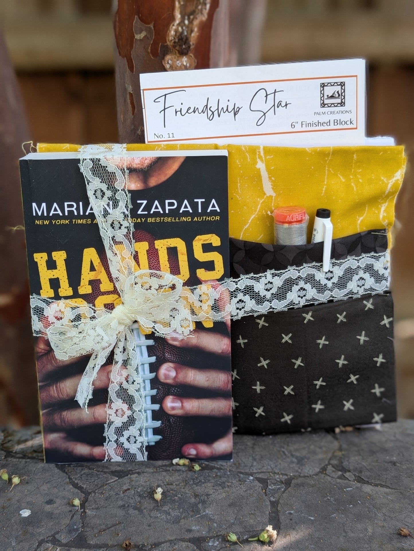Book and Quilt Block Kit- Hands Down by Mariana Zapata