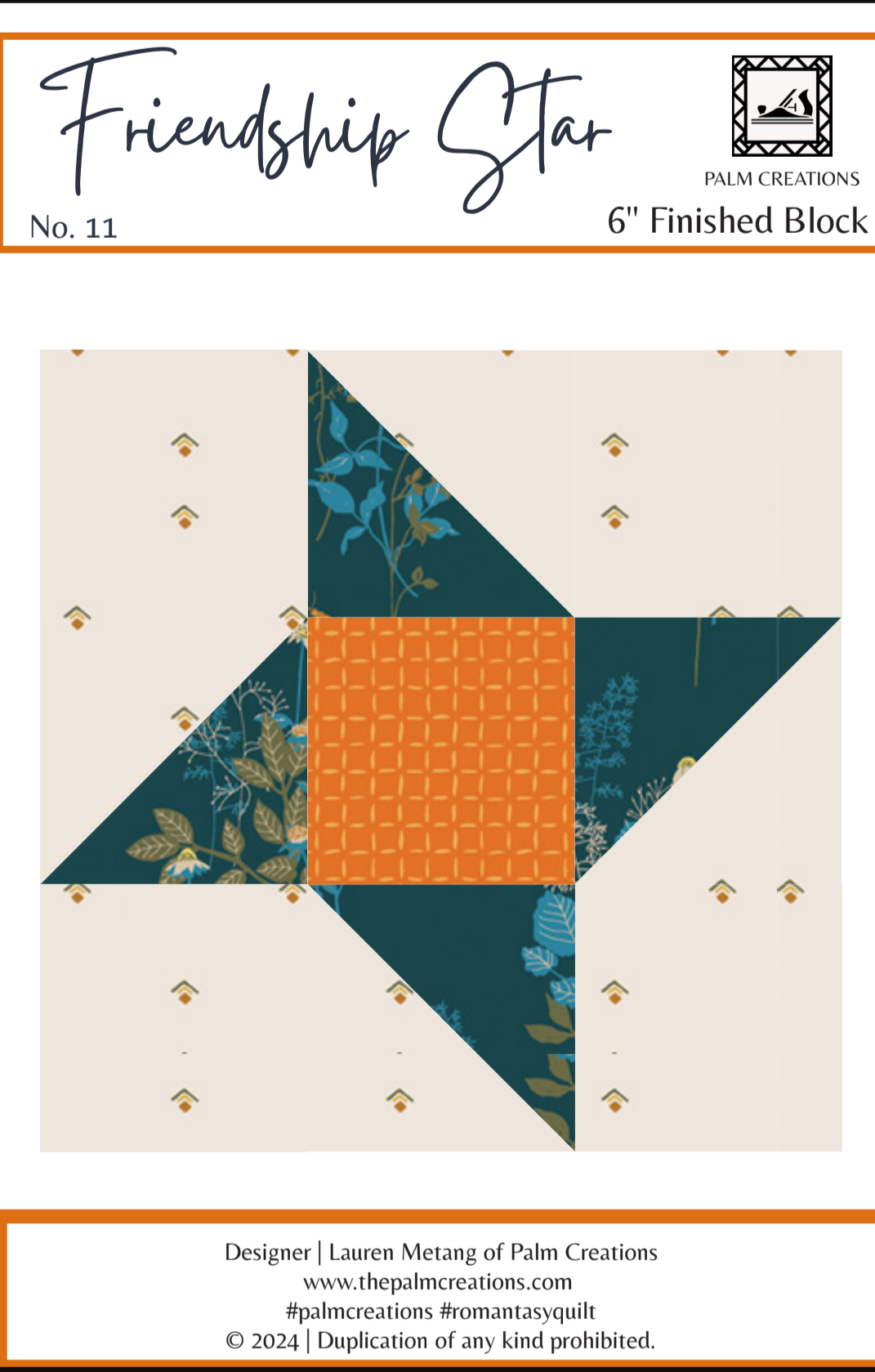 Friendship Star Quilt Block PDF Pattern